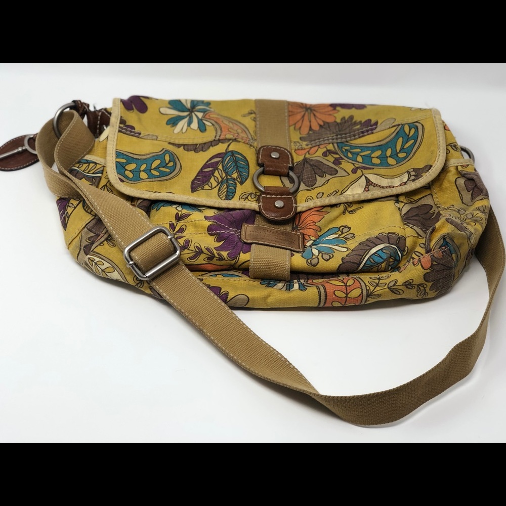 FOSSIL Large Crossbody Mustard Flowers Bag